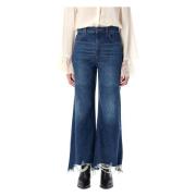 Nachtblauwe Cropped Wide-Leg Jeans Chloé , Blue , Dames