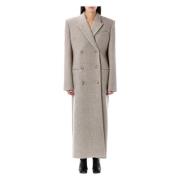 Beige wol-kasjmier lange klassieke jas Magda Butrym , Beige , Dames