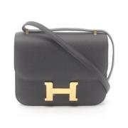 Pre-owned Leather shoulder-bags Hermès Vintage , Black , Dames