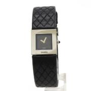 Pre-owned Leather watches Chanel Vintage , Black , Dames