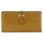 Pre-owned Leather wallets Hermès Vintage , Brown , Dames