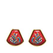 Pre-owned Metal earrings Hermès Vintage , Red , Dames