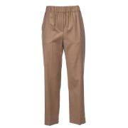 Comfort Flanel Wol Broek Max Mara Weekend , Brown , Dames