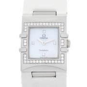 Pre-owned Leather watches Omega Vintage , White , Dames