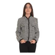 Houndstooth UFO Chanel Style Jacket Pennyblack , Black , Dames