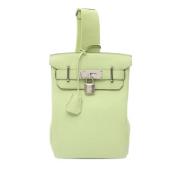 Pre-owned Leather backpacks Hermès Vintage , Green , Dames