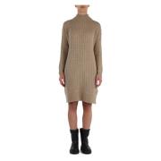 Maxi Gebreide Alpaca Trui Jurk Liu Jo , Beige , Dames