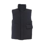 Zwarte Technische Twill Gilet Waterdichte Jas Aspesi , Black , Heren