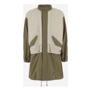 Khaki Wollen Blend Parka met Rits Junya Watanabe , Green , Heren