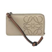 Pre-owned Leather wallets Loewe Pre-owned , Beige , Heren