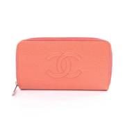 Pre-owned Leather wallets Chanel Vintage , Pink , Dames