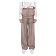 Wollen Soraga Broek voor Vrouwen Max Mara Studio , Brown , Dames