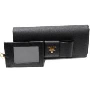 Pre-owned Leather wallets Prada Vintage , Black , Dames