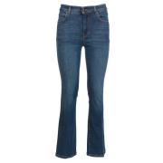 Slim Flare Denim Jeans met Butterfly Logo Max Mara Weekend , Blue , Da...