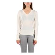 V-hals Wollen Trui Akep , Beige , Dames