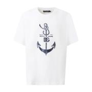 Marina Print T-shirt Dolce & Gabbana , White , Heren