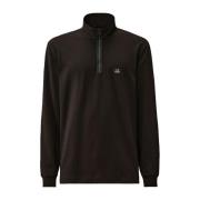 Stretch Piqué Polo met rits C.p. Company , Black , Heren