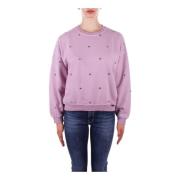 Lila Sweater met Strass Details Pinko , Purple , Dames