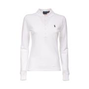 Elastische Katoenen Polo Met Lange Mouwen Polo Ralph Lauren , White , ...