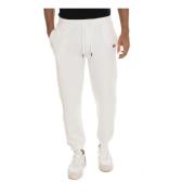 Fleece trekkoordbroek met zijlogo La Martina , White , Heren