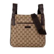 Pre-owned Canvas shoulder-bags Gucci Vintage , Brown , Dames