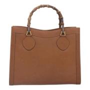 Pre-owned Leather handbags Gucci Vintage , Brown , Dames