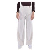 Wijde fluwelen broek met zakken Max Mara Weekend , White , Dames