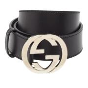 Pre-owned Leather belts Gucci Vintage , Black , Dames