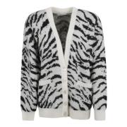 Zebra Gebreide Vest Ss24 Alessandra Rich , Black , Dames