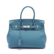 Pre-owned Leather handbags Hermès Vintage , Blue , Dames