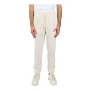 Ribfluwelen broek met elastische taille Briglia , White , Heren