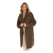 Klassieke Wollen Jas voor Vrouwen Boss , Brown , Dames