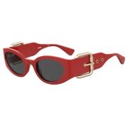 Rode Resin Zonnebril voor Vrouwen Moschino , Red , Dames