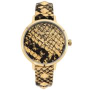 Gouden Leren Dameskwarts Horloge Police , Yellow , Dames