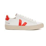 Wit Oranje Leren Sneakers Veja , White , Dames