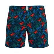 Korte tropische bloemen stretch zwemshorts met platte taille voor here...