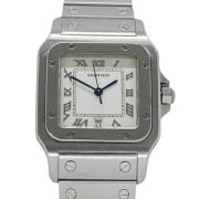 Pre-owned Stainless Steel watches Cartier Vintage , White , Dames