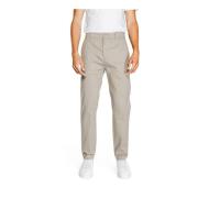 Beige Katoenen Broek Rits Knoopsluiting Calvin Klein , Beige , Heren