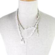 Pre-owned Metal necklaces Louis Vuitton Vintage , Gray , Heren