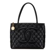 Pre-owned Leather totes Chanel Vintage , Black , Dames