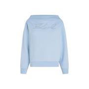 Sweatshirt MET Strass Signatuur Karl Lagerfeld , Blue , Dames