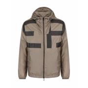 Nylon Hoodie met Logo Armani , Beige , Heren