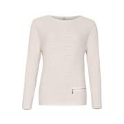 Katoen Rits Pullover Jumper Skovhuus , Beige , Dames