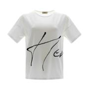 T-shirt met korte mouwen en 3D-print Herno , White , Dames