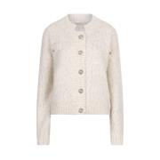 Lurex Knoop Cardigan Off White Esqualo , White , Dames