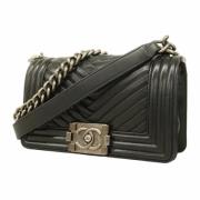 Pre-owned Leather shoulder-bags Chanel Vintage , Black , Dames