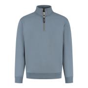 Half-Zip Wordmark Sweater Pure Path , Blue , Heren