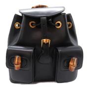 Pre-owned Leather backpacks Gucci Vintage , Black , Dames