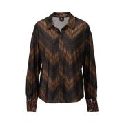 Stijlvolle Blouse Z353/P879 K-Design , Brown , Dames