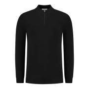 Essentiële Gebreide Half-Zip Trui Pure Path , Black , Heren